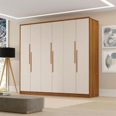 Imagem de Guarda Roupa Casal Ambiente Córdoba 6 Portas Freijó Off White Pina - L
