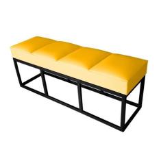 Imagem de Recamier Queen Amarelo Base De Metal Preto Square Módena - Rbl