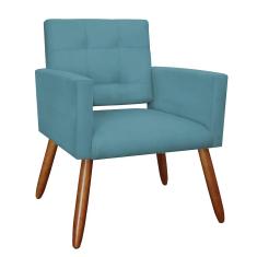 Imagem de Poltrona Decorativa Camila Pés Palito Suede  Turquesa - DS Estofados