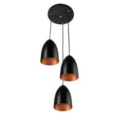 Imagem de Pendente Cone Bala Sadan Aluminio Triplo  Com Cobre