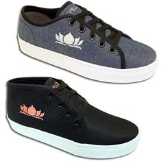 Imagem de Kit 2 Pares Tenis Casual Feminino Trilupy Azul e Preto