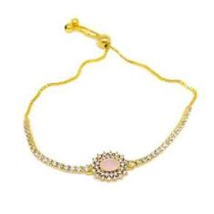 Imagem de Pulseira Folheada a Ouro 18k Modelo Regulagem com Zirconia