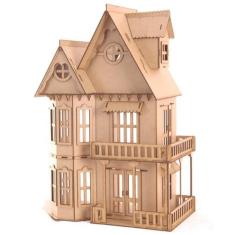 Imagem de Kit Casa Bonecas 21 Moveis Polly Mod Mirian Mdf Cru - Darama