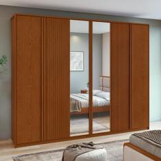 Imagem de Guarda-Roupa Ollie 6 Portas 6 Gavetas 6 Prateleiras Com Espelho - Móve