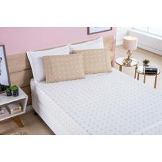 Imagem de Jogo De Cama Lençol Casal Poá 3 Pçs Micro 200 Fios Cáqui - Nathalia En