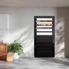 Imagem de Porta Basculante Palheta Linha 25 210x90 Lado Direito Preto