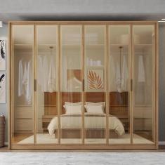 Imagem de Guarda Roupa Casal 6 Portas De Bater 4 Gavetas Batroun Mdf Buriti G11 - Gran Belo