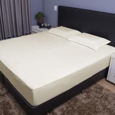 Imagem de Lençol King Com Elástico E Fronha 180 Fios Bege