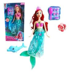 Imagem de Boneca Sereia Tipo Ariel E Golfinho Com Musica Luz Na Cauda - Mermaid