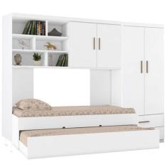 Imagem de Quarto Juvenil Guarda Roupa 2 Portas Modulo Aereo Cama E Cama Auxilia