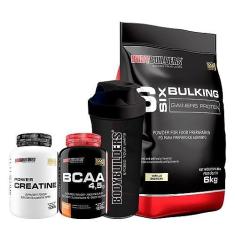 Imagem de Kit Bulking Protein 6kg + Creatina 100g + BCAA 100g + Coqueteleira - Bodybuilders Sabor Baunilha