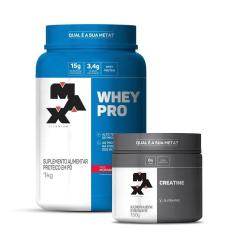 Imagem de Combo Whey Protein 1kg e Creatina Monohidratada 150g - Max Titanium-Unissex