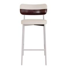 Imagem de Banqueta Alloa Fixa com 4 Pés 50 X 44,7 X 163,5cm com 1 Unidade Palha/Café/Branco Epoxi