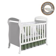 Imagem de Berço Americano Danny Reller Branco Brilho com Colchão Gazin