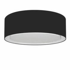 Imagem de Plafon Cilíndrico Duplo Md-3037 Tecido 60X25cm Bivolt Preto