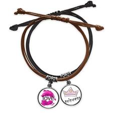 Imagem de Pulseira de couro com corrente de mão para o Dia dos Namorados rosa