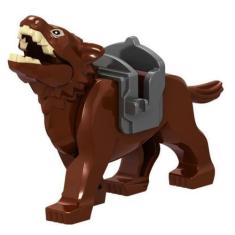 Imagem de Boneco Blocos De Montar Lobo Marrom Medieval Soldado - Mega Block Toys