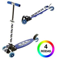 Imagem de Patinete Masculino Dobrável 4 Rodas De Balanço Azul Bbr Toys