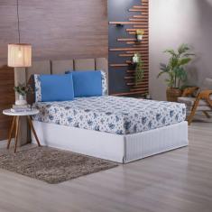 Imagem de Jogo de Cama Refúgio King Percal 100% Algodão Luxo 3 Peças Floral Azul