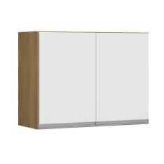Imagem de Armário Aéreo para Cozinha Modulada com 2 Portas 80x60 Cm MDP Branco 0462