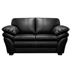 Imagem de Sofá de Couro 2 Lugares Paris 164cm M06 Cor Preto 450 - Amarena Móveis