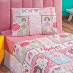 Imagem de Jogo De Cama Infantil Solteiro Bouti Kids 03 Pçs Ballet Rosa - Bia Enx