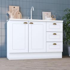 Imagem de Balcão 03 Gavetas 02 Portas 120cm Amy Branco Hp Branco Hp