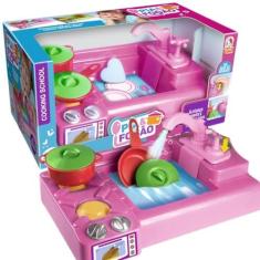 Imagem de Cozinha Infantil Brinquedo C/Panelinhas Fogão Pia Saí Água