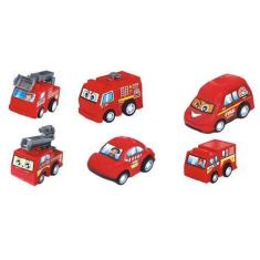 Imagem de Kit 6 Carrinhos Fricção Resgate Bombeiro Brinquedos Coleção - Shinny T