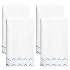 Imagem de laoyuandamai 4 peças de toalhas de mão 100% algodão para banheiro, 40,6 x 68 cm, toalhas de mão recortadas bordadas, decorativas, 500 g/m², toalha de banho absorvente macia para banheiro, hotel, spa,