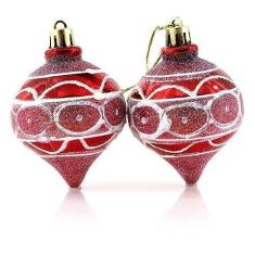 Imagem de Kit 12 Bolas Pião Enfeite Àrvore Natal Pendente 60mm
