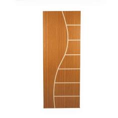 Imagem de Kit com 3 Folhas de Porta Madeira Decorada 210x70cm Espessura 3,5cm Cantareira MGM Mogno