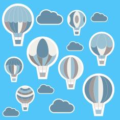 Imagem de Adesivo de Parede Infantil Balões  e 