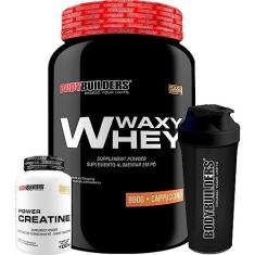 Imagem de Kit Waxy Whey 900g + Power Creatina 100g + Coqueteleira - BodyBuilders (Cappuccino)