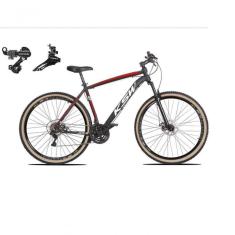 Imagem de Bicicleta Aro 29 Ksw Xlt Alumínio 24v Câmbios Shimano Garfo Suspensão Pneu Faixa Bege Preto-vermelho-branco 15