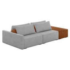 Imagem de Sofá Ilha 2 Lugares Living 272cm Modulado Lary Linho K01 Cor Cinza