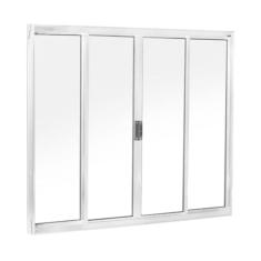 Imagem de Janela 120x200 4 Folhas Vidro - Alumínio Brilhante - Linha 18 Modular