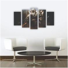 Imagem de Quadro Mosaico Decoração Nerd Gamer 5 Peças Mdf Mod 18