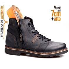 Imagem de Bota Coturno Masculina Rafarillo Couro Aumenta Altura Lisa   masculino