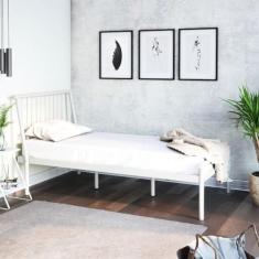 Imagem de Cama Solteiro em Aço Begônia Cabecasa Madeiramadeira Off White