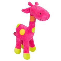 Imagem de Pelúcia Girafa Rosa Com Pintas Coloridas 34cm