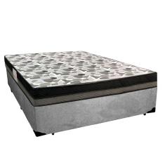 Imagem de Cama Box Casal Suede + Colchão Ortobom Iso Dupla Face 138x188x60 Cinza