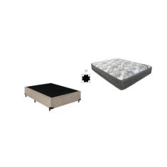 Imagem de Cama Box Casal 138 Suede Bege Com Colchão De Molas - D26 Ortobom Iso S