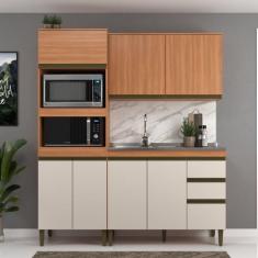 Imagem de Cozinha Modulada 9 Peças 7 Portas 3 Gavetas 190cm Cecília Freijó/Off White