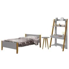 Imagem de Jogo De Quarto Infantil Simba Estante Escrivaninha, Cama E Mesa De Can