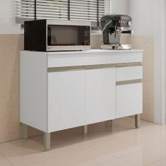 Imagem de Balcão de Cozinha 120 Cm Line 3 Portas 1 Gaveta Supremo - Kits Paraná