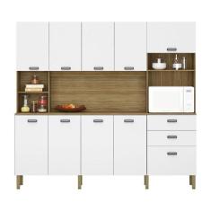 Imagem de Armário de Cozinha Compacta 10 Portas e 2 Gavetas 222cm Sense Freijó/S