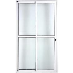 Imagem de Porta De 2 Folhas 2,10 X 1,50 Vidro Esverdeado 25 Branco