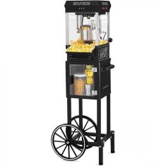Imagem de Carrinho de Pipoca Elétrico Retrô Produz até 10 Xícaras por Vez, 110v, NOSTALGIA Vintage Movie Theater Popcorn Machine, Preto
