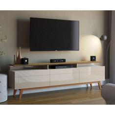 Imagem de Rack Classic II 3 GV Off White com Freijó Touch 218 cm